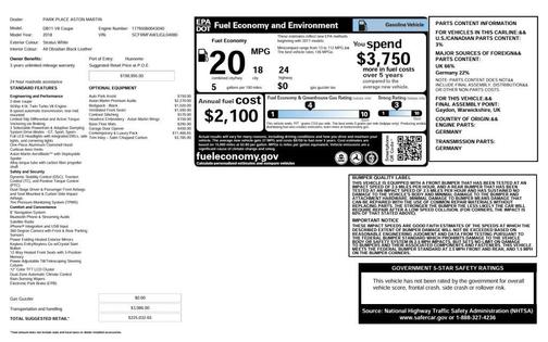 2018 Aston Martin DB11 V8 Coupe 2D