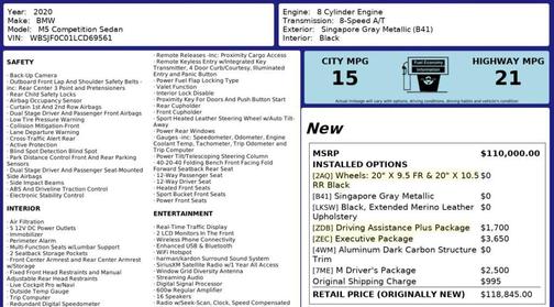Singapore Gray Metallic 2020 BMW M5 Competition