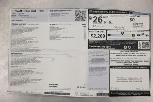 2015 Porsche Cayman Coupe 2D