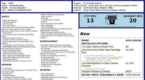 Anthracite Blue 2016 Mercedes-Benz Maybach S S 600