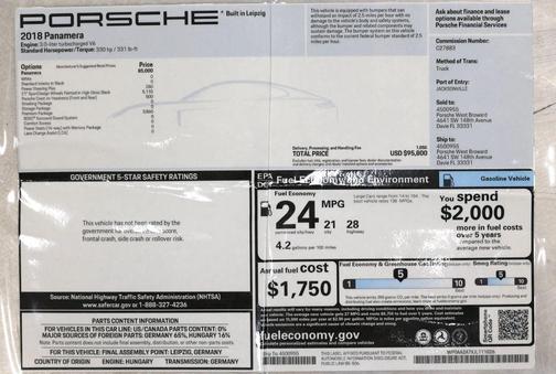 White 2018 Porsche Panamera 4