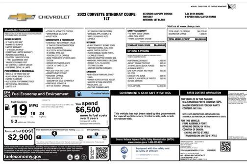 2023 Chevrolet Corvette Stingray w/1LT