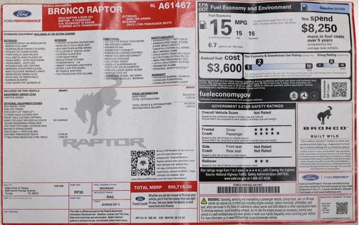 SHELTER GREEN 2024 Ford Bronco Raptor