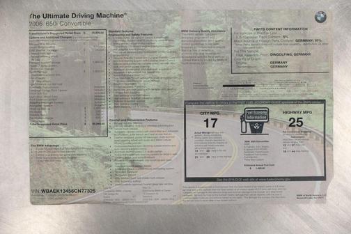 2006 BMW 650 650i Convertible 2D