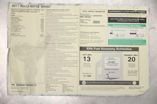 2011 Rolls-Royce Ghost Sedan 4D