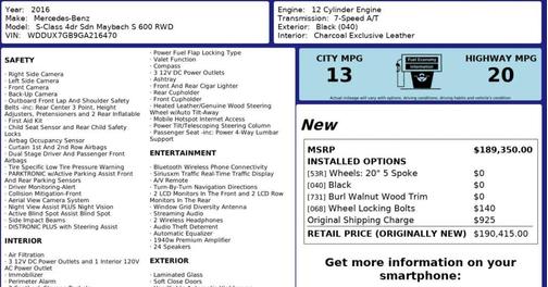 Black 2016 Mercedes-Benz Maybach S S 600