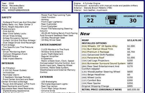 Dakota Brown 2018 Mercedes-Benz E-Class E 300 Sedan 4D