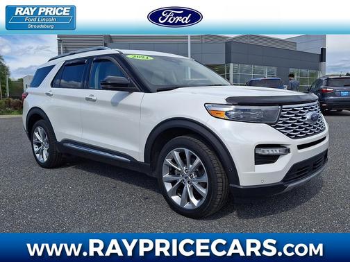 Star White Metallic Tri-Coat 2021 Ford Explorer Platinum