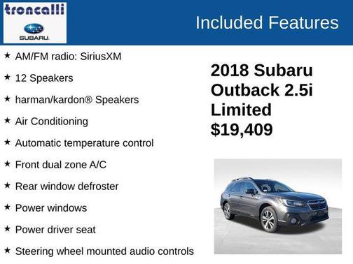 Gray Metallic 2018 Subaru Outback 2.5i Limited