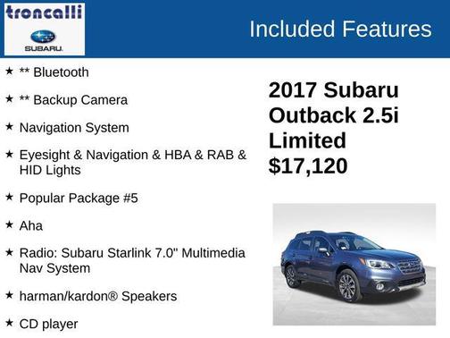 2017 Subaru Outback 2.5i Limited