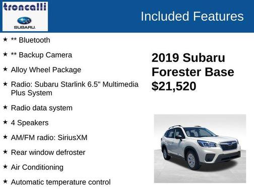 Crystal White Pearl 2019 Subaru Forester Base