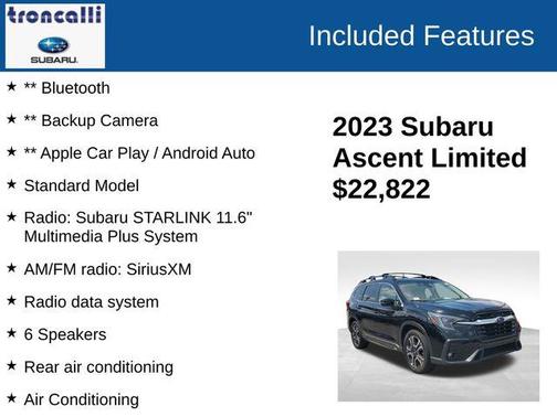 Crystal Black Silica 2023 Subaru Ascent Limited 8-Passenger
