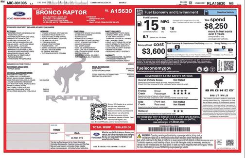 Shadow Black 2024 Ford Bronco Raptor