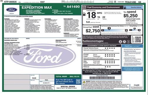 Gray 2026 Ford Expedition Max Platinum