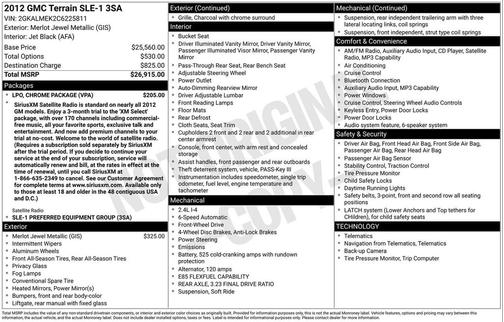 Merlot Jewel Metallic 2012 GMC Terrain SLE-1