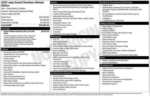 Sting-Gray Clearcoat 2020 Jeep Grand Cherokee Altitude