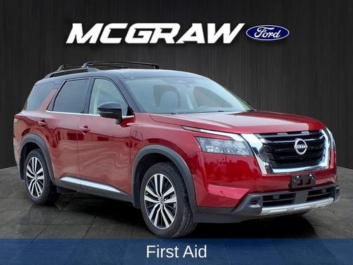Scarlet Ember Tintcoat/Super Black 2025 Nissan Pathfinder Platinum FWD
