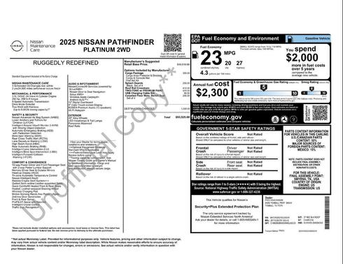 Scarlet Ember Tintcoat/Super Black 2025 Nissan Pathfinder Platinum FWD