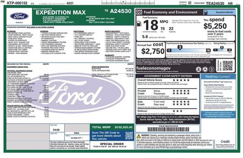 White 2026 Ford Expedition Max Platinum