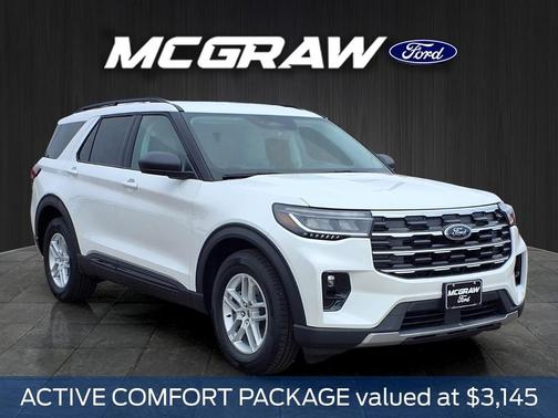 Star White Metallic Tri-Coat 2026 Ford Explorer Active w/200A Pkg