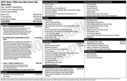 2021 RAM 1500 Big Horn/Lone Star
