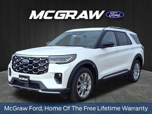 Star White Metallic Tri-Coat 2026 Ford Explorer Platinum