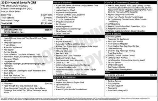 Shimmering Silver 2023 Hyundai SANTA FE XRT