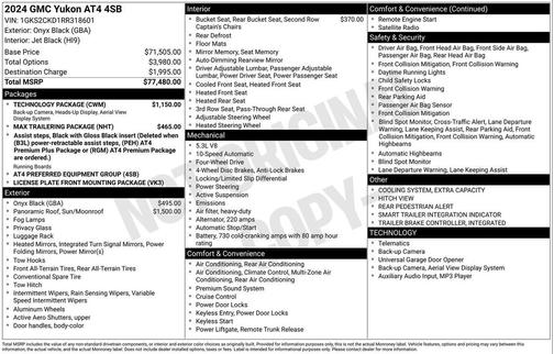 2024 GMC Yukon 4WD AT4