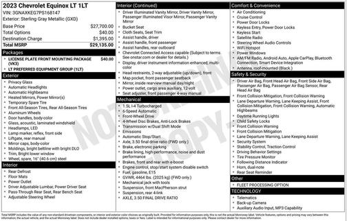 Sterling Gray Metallic 2023 Chevrolet Equinox 1LT