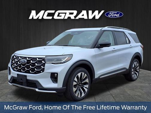 Space White Metallic 2026 Ford Explorer Platinum