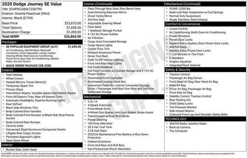 Granite Pearlcoat 2020 Dodge Journey SE Value