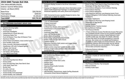 Summit White 2024 GMC Terrain SLE
