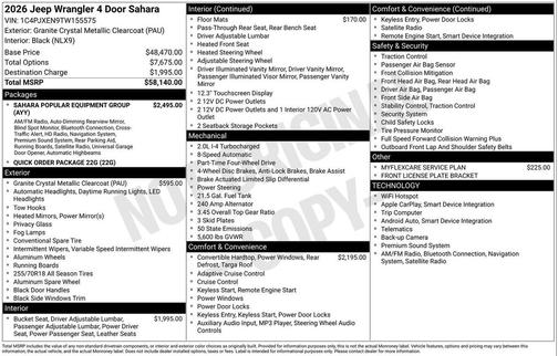 2026 Jeep Wrangler 4-Door Sahara 4x4
