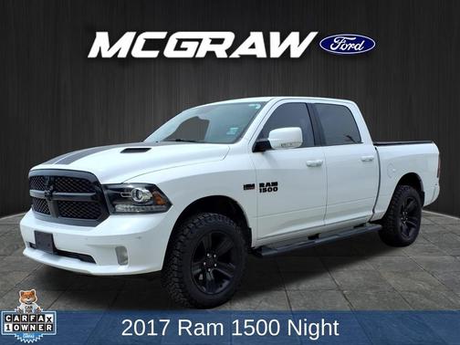 Bright White Clearcoat 2017 RAM 1500 Night Crew Cab 4x4 5'7' Box