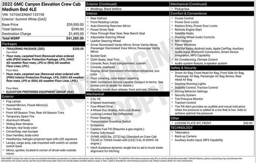 Summit White 2022 GMC Canyon Elevation