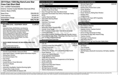 2019 RAM 1500 Big Horn