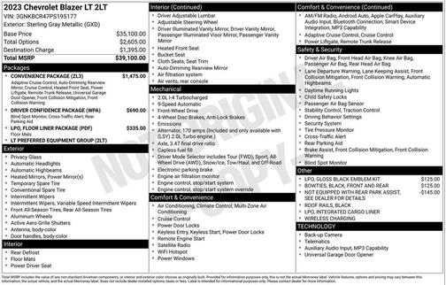 Sterling Gray Metallic 2023 Chevrolet Blazer 1LT