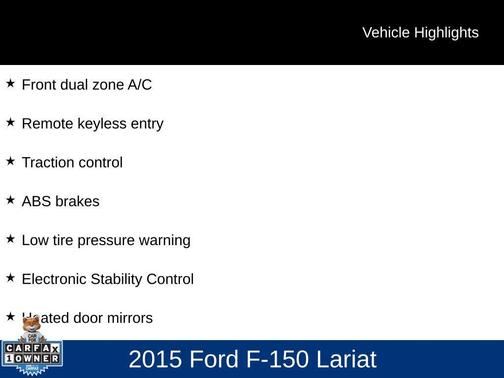 White Platinum Clearcoat Metallic 2015 Ford F-150 Lariat