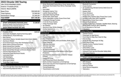 2022 Chrysler 300 Touring