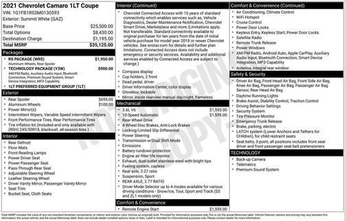 2021 Chevrolet Camaro 1LT