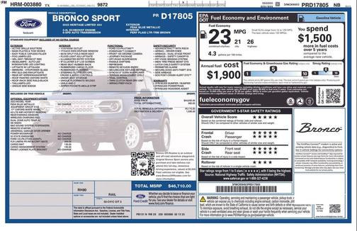 Peak Blue 2023 Ford Bronco Sport Heritage Limited