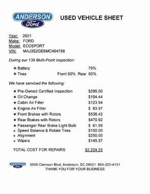 2021 Ford EcoSport SE