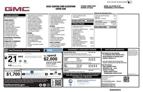 Summit White 2022 GMC Canyon ELEVATION
