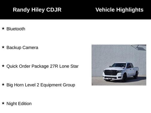 Bright White Clearcoat 2027 RAM 1500 Big Horn/Lone Star