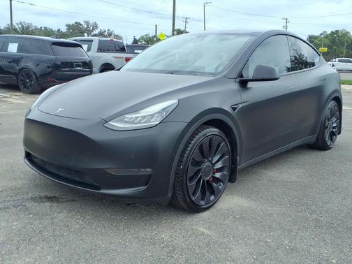 Matte Black Wrap 2021 Tesla Model Y Long Range Dual Motor All-Wheel Drive