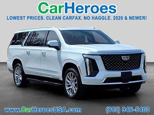 Crystal White Tricoat 2025 Cadillac Escalade ESV Premium Luxury