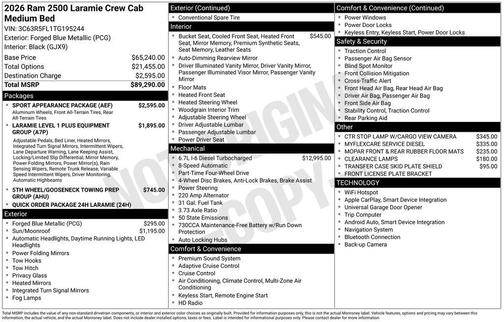 Blue 2026 RAM 2500 Laramie