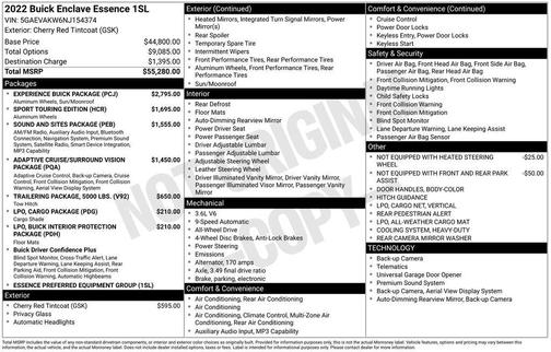 Cherry Red Tintcoat 2022 Buick Enclave Essence