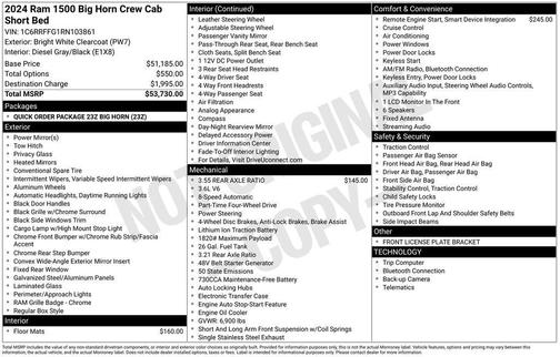 Bright White Clearcoat 2024 RAM 1500 Big Horn/Lone Star