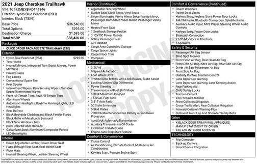 2021 Jeep Cherokee Trailhawk